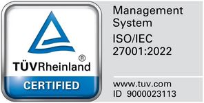 Siegel für das Zertifikat nach ISO/IEC 27001:2022